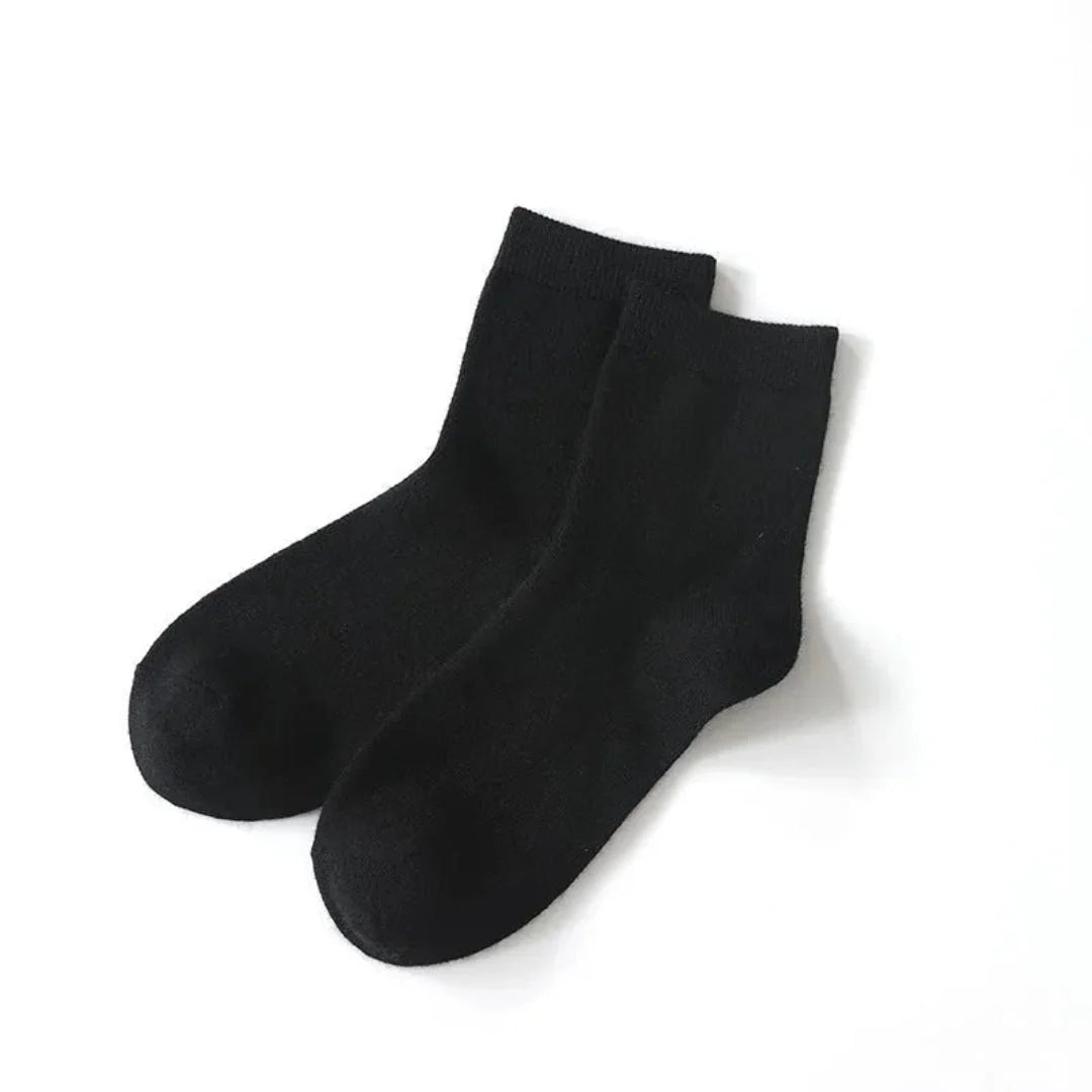 Women's wool knitted mid-calf socks soft breathable natural wool blend for all-day warmth