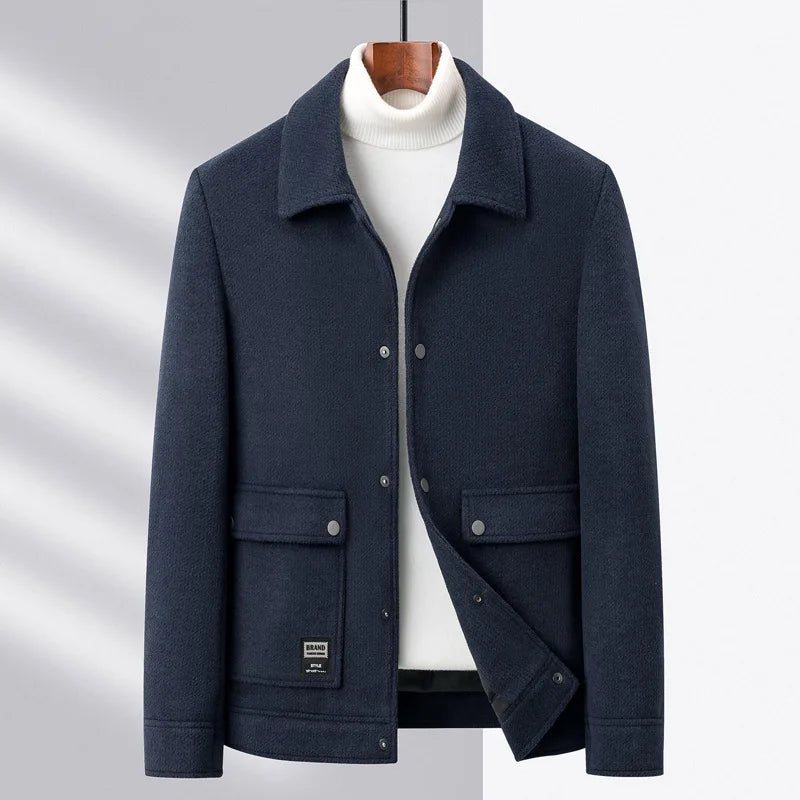 Charcoal wool-blend Venti jacket tailored slim cut with rich textured finish for smart-casual city wear