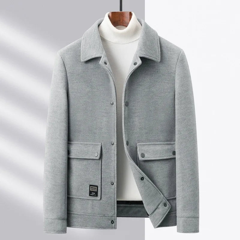 Charcoal wool-blend Venti jacket smart-casual tailored cut with texture-rich premium exterior