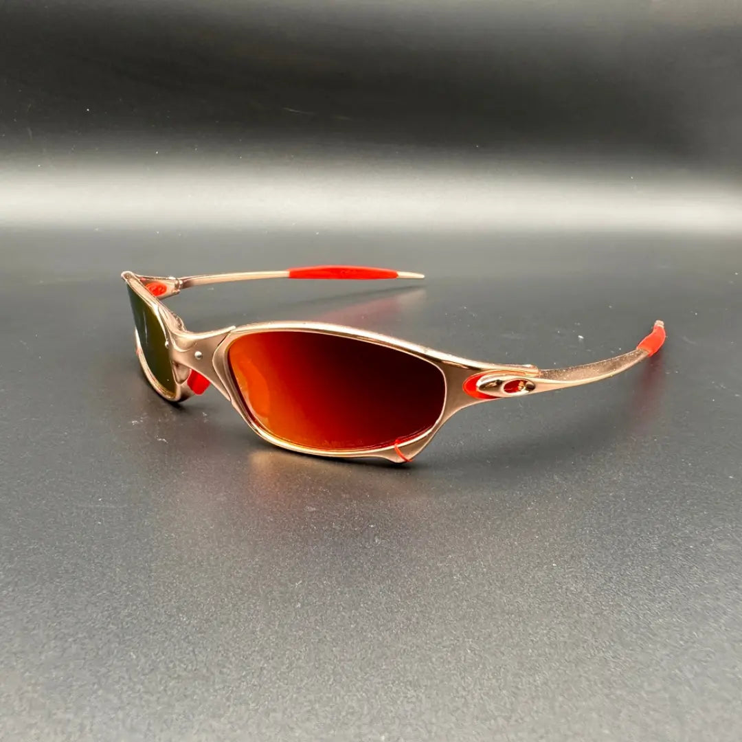 Xavier polarized sunglasses gold-coated alloy frame gradient lenses outdoor UV protection glare-free style