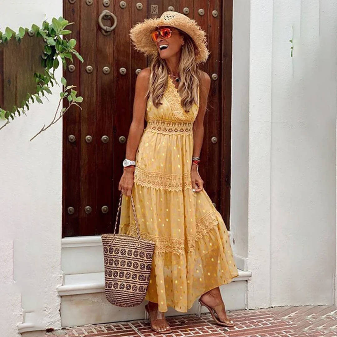 Beatrix women's boho cotton dress, soft breathable fit, flowy silhouette for summer events