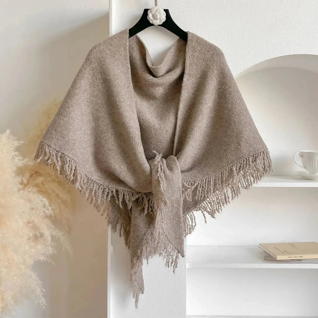 Yuliana women's tassel shawl lightweight breathable wrap with delicate fringe trim for elegant layering