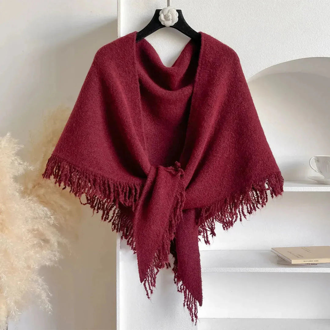 Yuliana women's fringe trim tassel shawl lightweight breathable wrap with delicate tassels