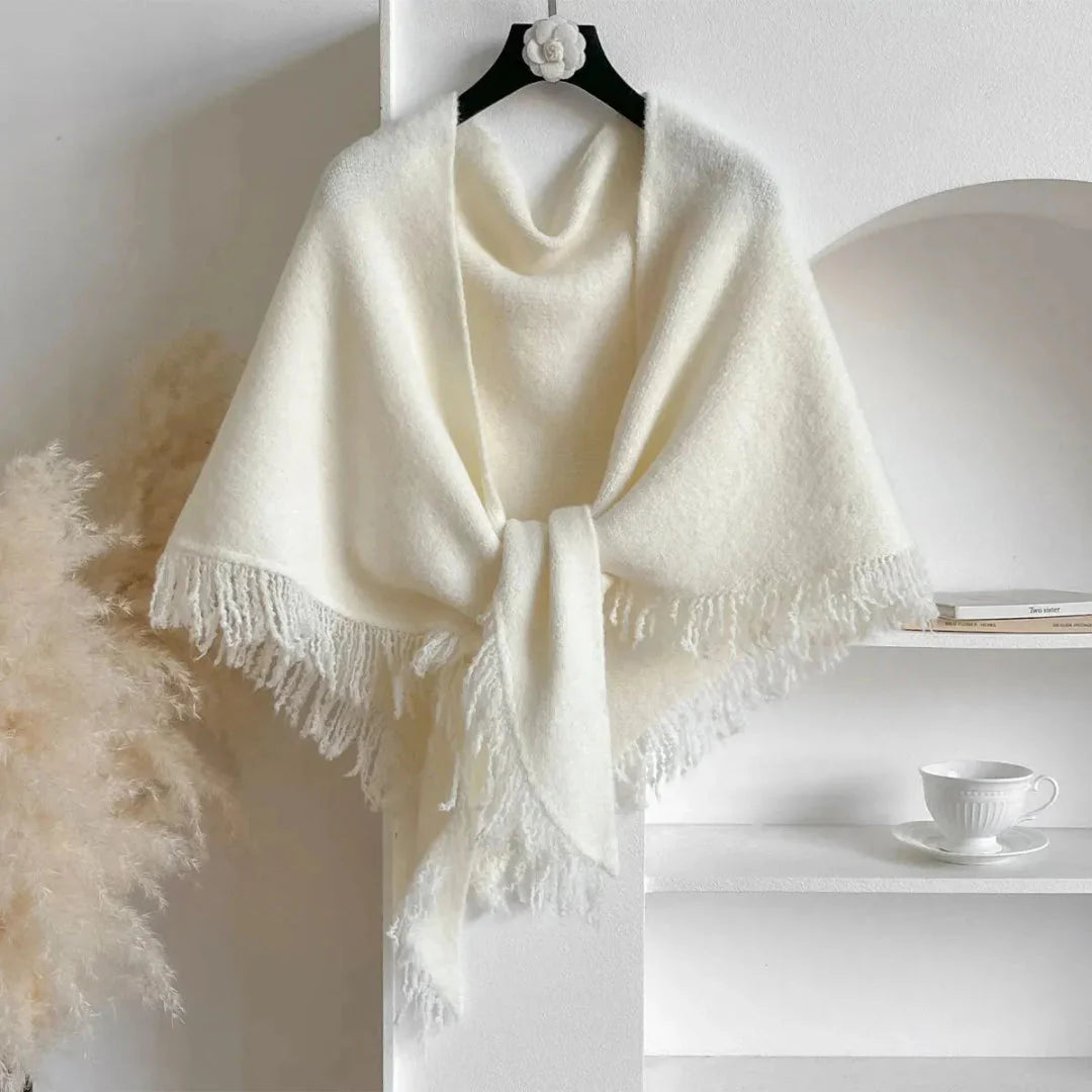 Yuliana women's tassel shawl lightweight breathable wrap with delicate fringe trim for layering