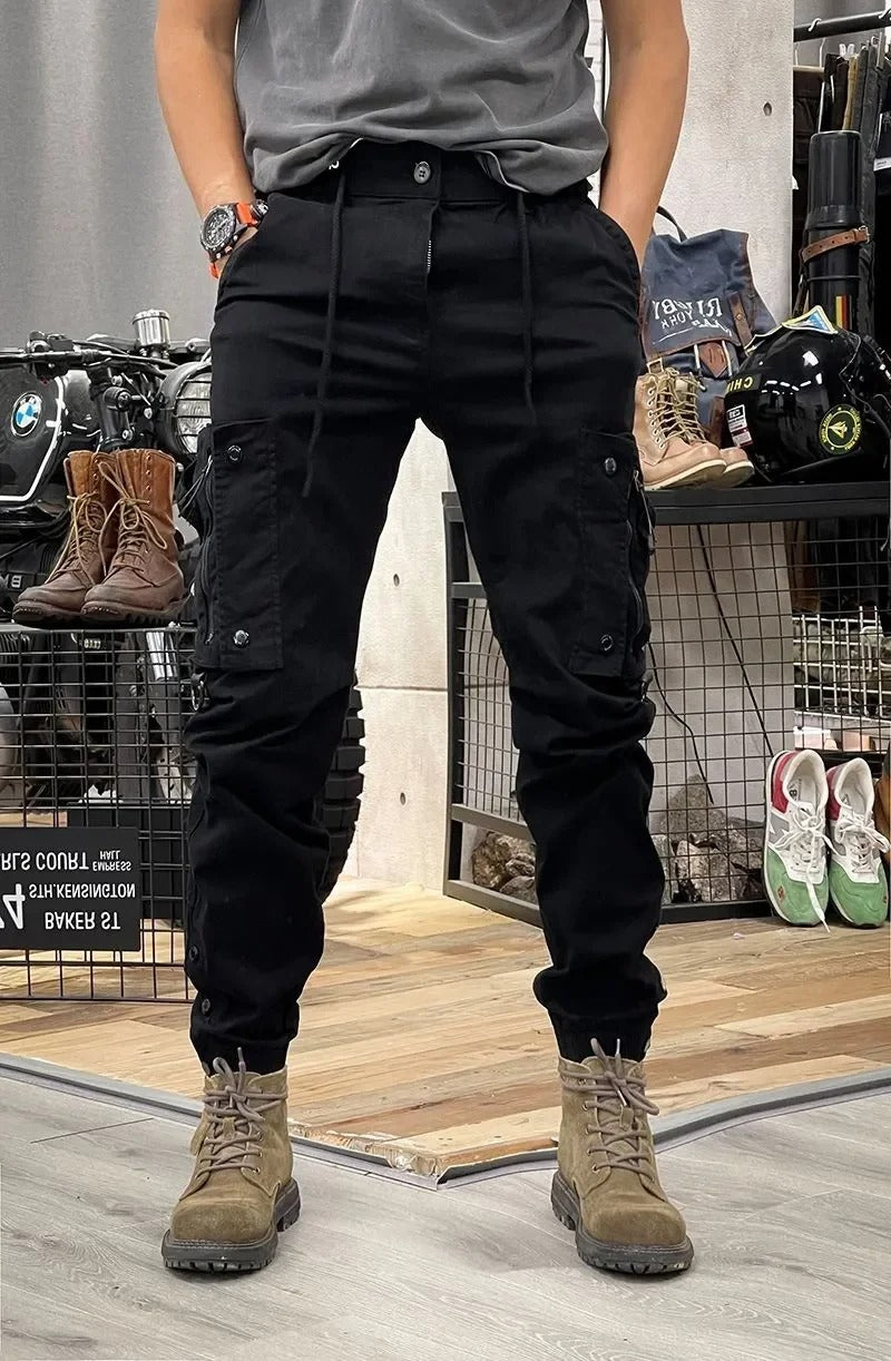 Women's stretch cargo pants flexible fit with multiple pockets, spandex blend, casual polished style