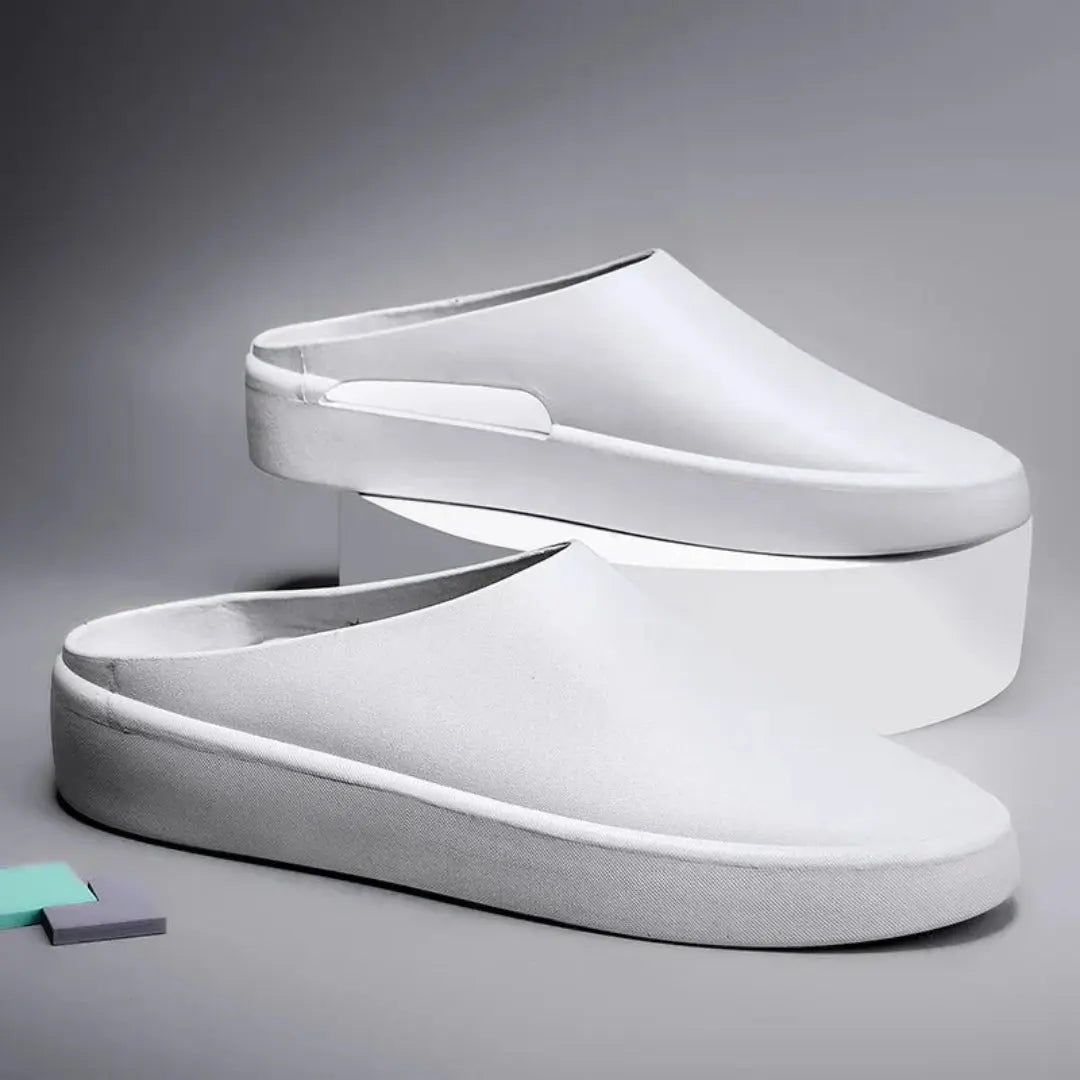 Zane minimalist closed-toe slip-on slides ultra-light EVA cushioned lounge footwear neutral tone