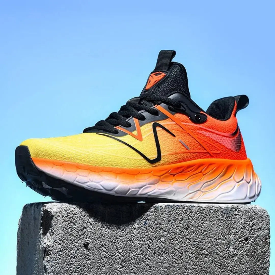 Zane HyperRun lightweight running shoes with reinforced heel, flexible sole, bold urban athletic design