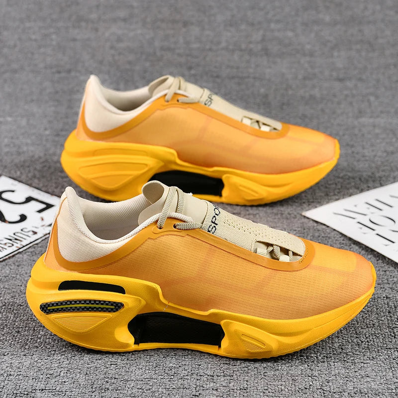 Zark bold ombre sneakers aerodynamic cushioned sole futuristic streetwear runners multi-color fade design