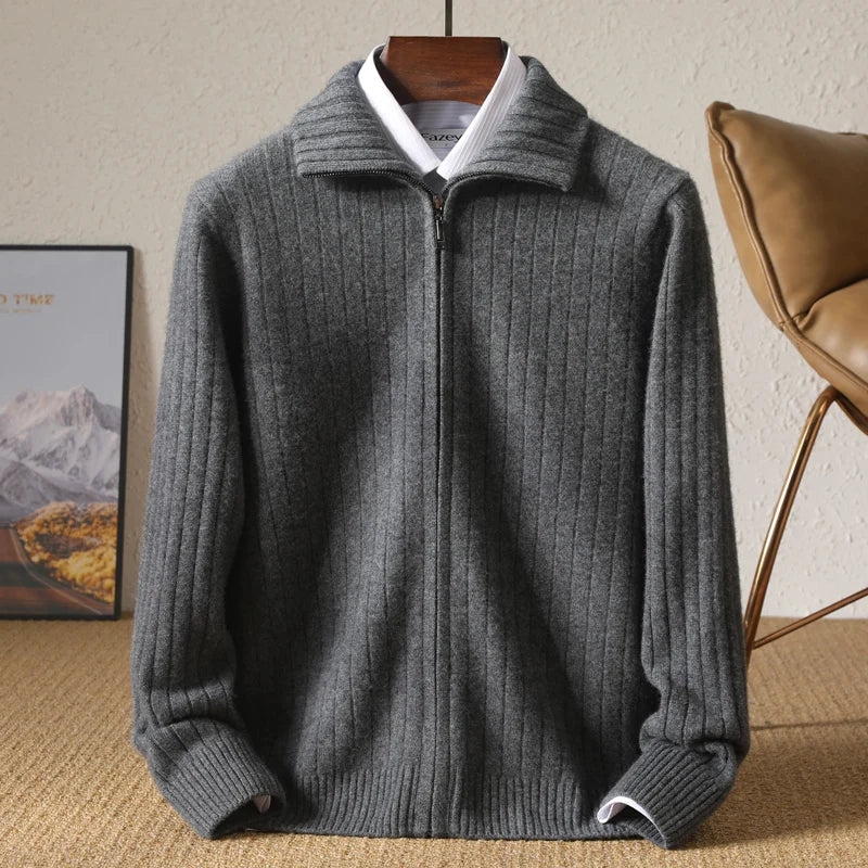 Men's premium merino wool coat in timeless style, refined cut with natural breathability