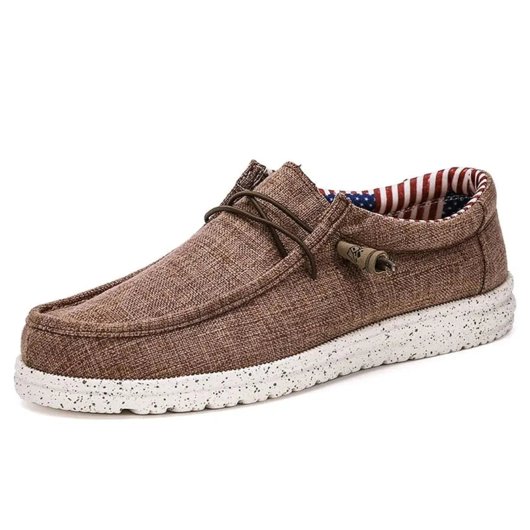 Zeke Ease denim loafers ultra-lightweight slip-on with speckled shock-absorbing sole for travel