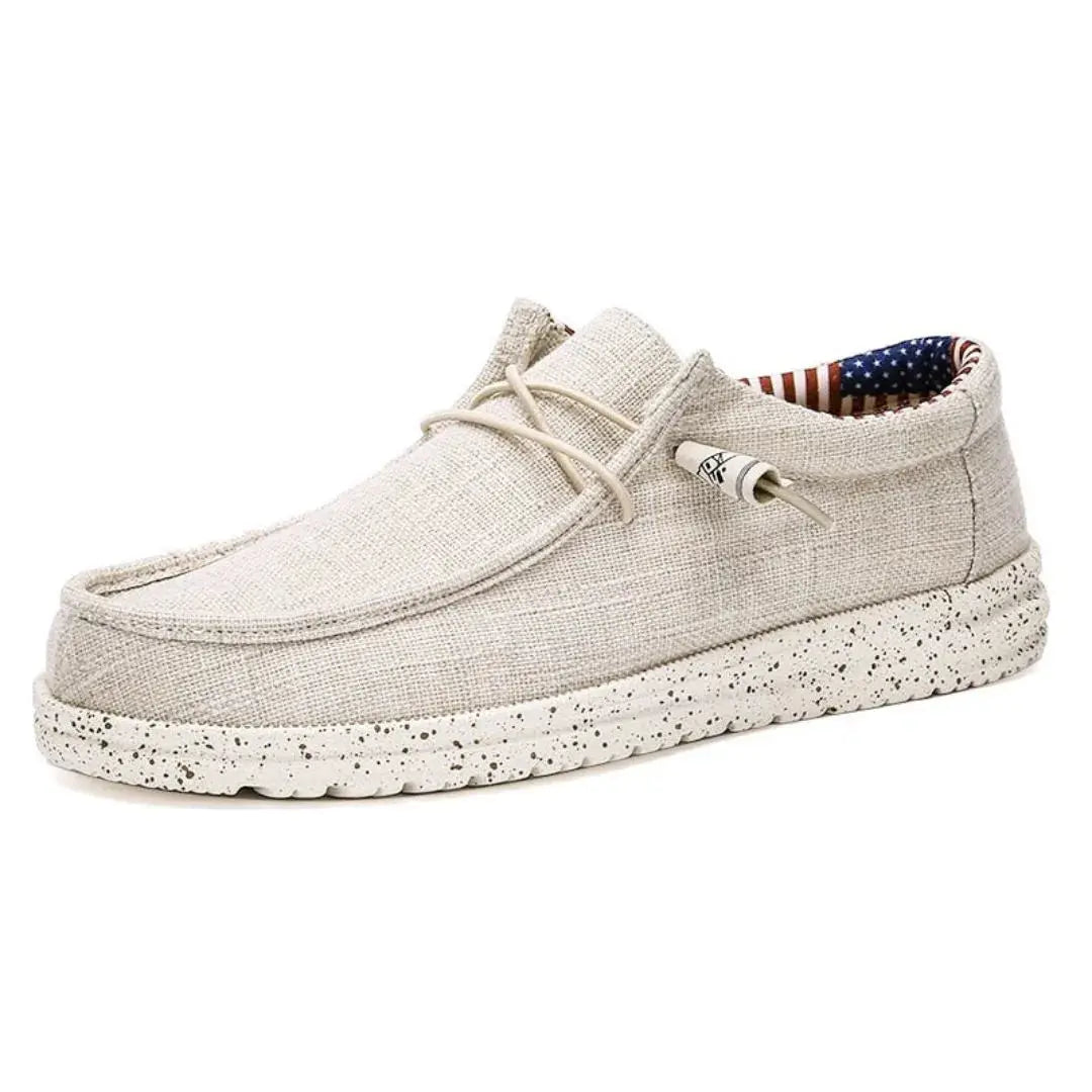 Zeke Ease denim loafers ultra-lightweight slip-on with speckled shock-absorbing sole for travel