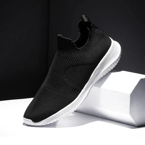 Zemur slip-on sneakers breathable stretch-knit upper lightweight EVA sole sock-like fit for active wear