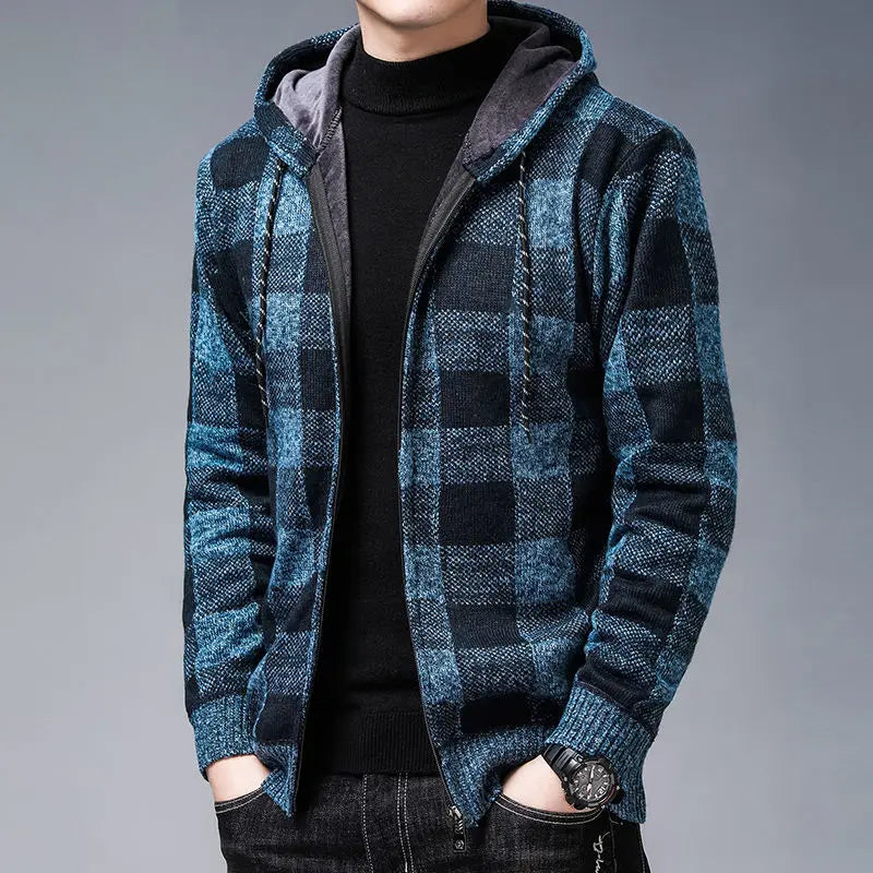 Heritage flannel zip-up hoodie unisex full-zip classic checkered pattern soft warm interior