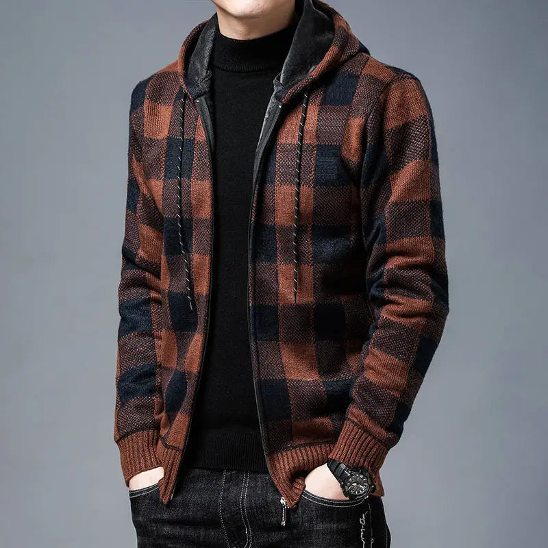 Heritage flannel zip-up hoodie unisex classic checkered pattern full zip soft warm interior