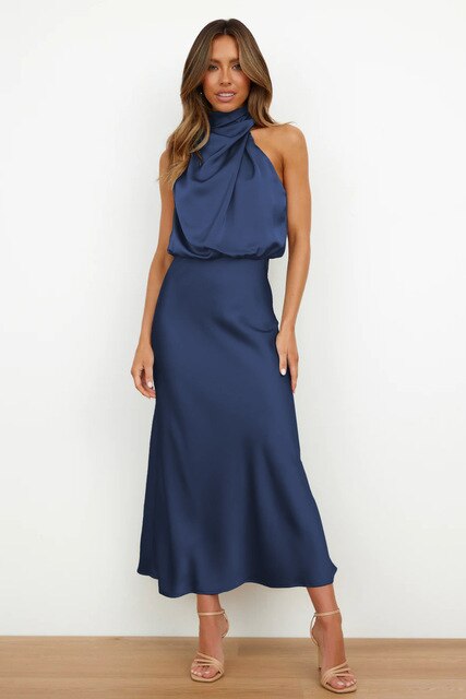 Women's elegant midi cocktail dress flattering silhouette refined feminine design special occasions