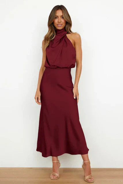 Evi off-shoulder dress women elegant ivory fitted neckline timeless eveningwear special occasions
