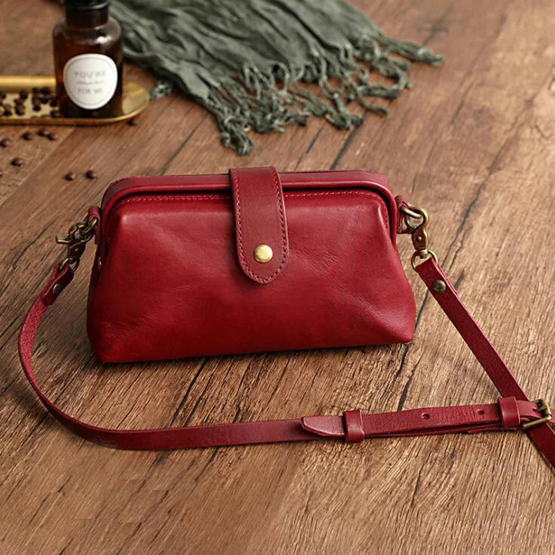 RINA genuine leather compact crossbody shoulder bag for professionals with premium multi-compartment organization