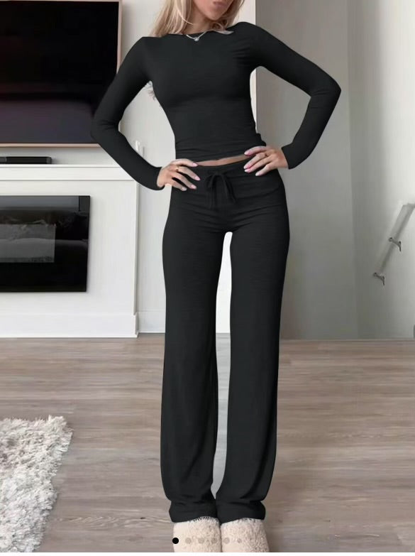 Women's butter-soft cotton blend two-piece set, flattering silhouette for casual and special occasions