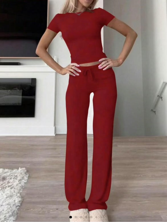 Women's butter-soft cotton blend two-piece set, flattering relaxed fit, versatile casual-to-dressy style