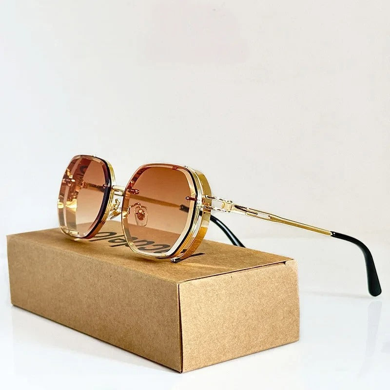 Zypher Hex sunglasses silver ultra-thin metal frames hexagonal lens futuristic street-ready eyewear