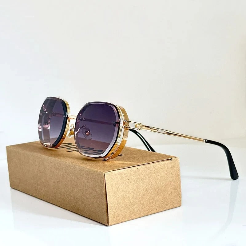 Zypher Hex futuristic hexagonal lens sunglasses ultra-thin metal frame street-ready unisex eyewear
