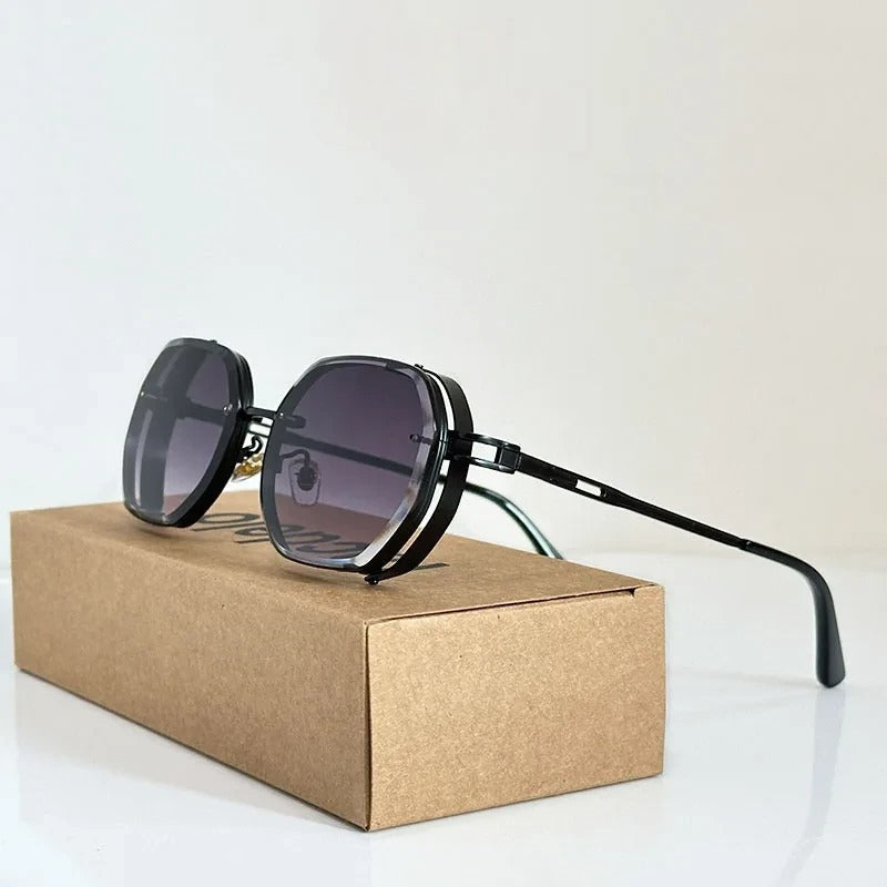 Zypher Hex sunglasses hexagonal lens ultra-thin metal frame futuristic street-ready eyewear
