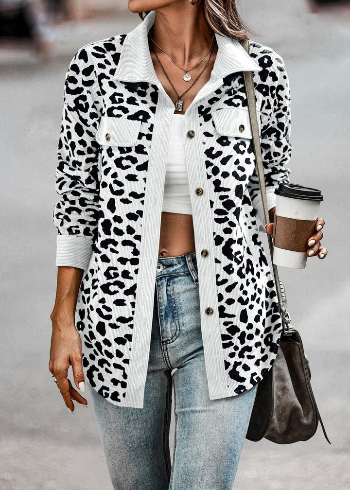Women's Krystal leopard print jacket modern cut comfort fit bold animal pattern statement outerwear