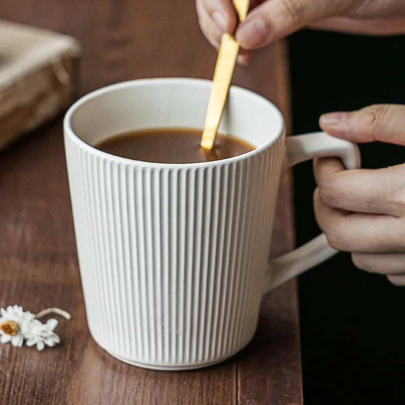 Aria 18oz textured ceramic mug set of 2, minimalist style, heat resistant, ideal for coffee and tea