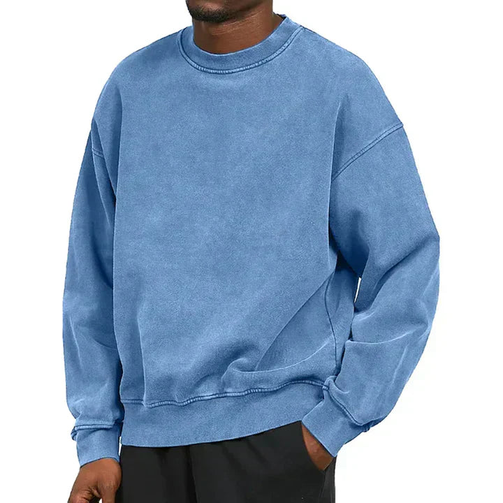 Men's gray comfort fit sweatshirt relaxed silhouette soft-texture casual everyday wear