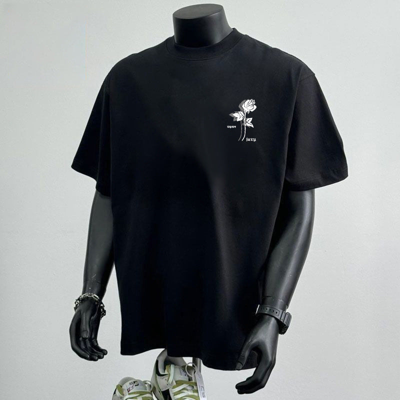 Men's heavy cotton classic-cut everyday t-shirt in solid color, durable breathable premium fabric