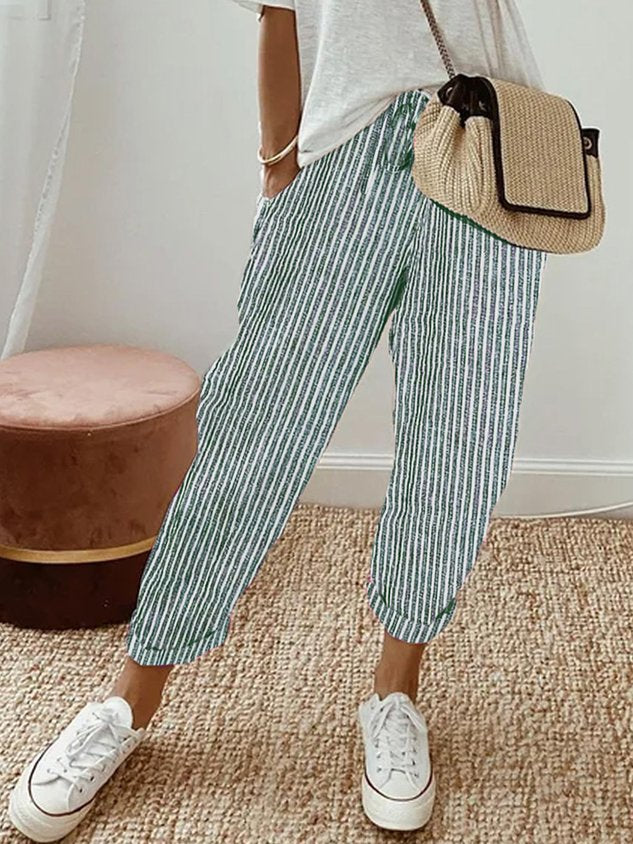 Women's loose fit casual pants with elastic waistband, relaxed silhouette for all-day comfort