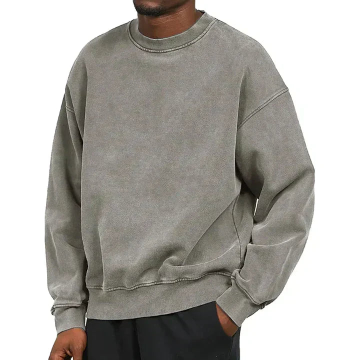 Men's grey comfort fit sweatshirt relaxed silhouette soft-texture casual everyday wear
