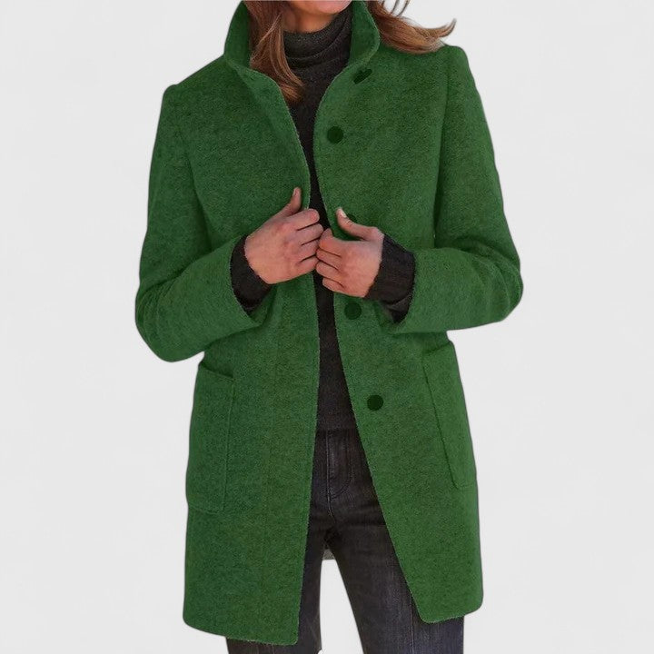 Women's Aya mid-length structured coat, refined tailoring silhouette for elegant everyday warmth