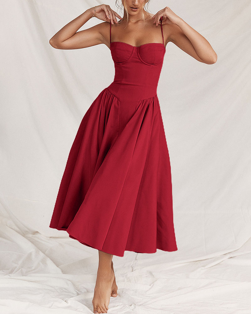 Women's vintage royal blue tube top maxi dress, sleeveless swing skirt with retro-inspired silhouette