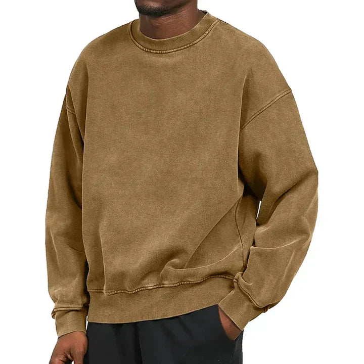 Men's gray comfort fit sweatshirt relaxed casual silhouette soft-texture everyday essential