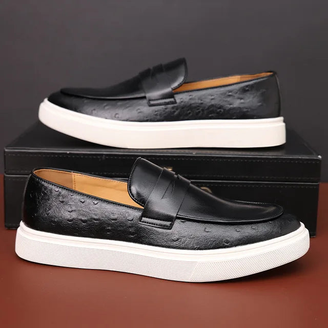 Women's classic black leather loafers with timeless silhouette and polished toe detail for professionals