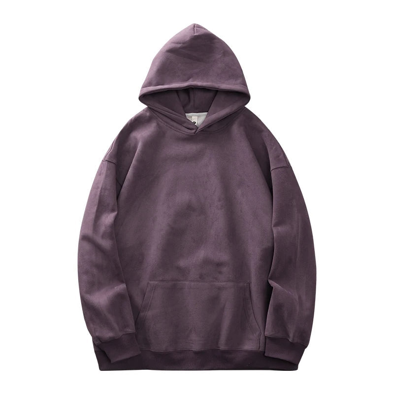 Charcoal gray heavyweight fleece hoodie with smooth anti-pill finish for cold weather comfort
