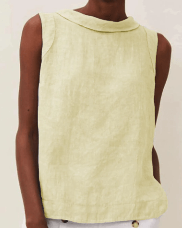 SWChic women's linen short sleeve blouse round neck casual summer top lightweight breathable