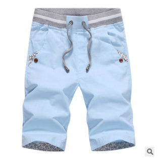 Men's gray drawstring casual shorts straight fit lightweight cotton sporty everyday outdoor comfort