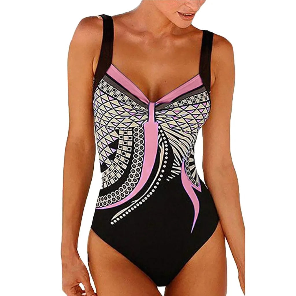 Women's graphic print swimsuit tailored fit quick-dry stretch fabric active style all-day comfort
