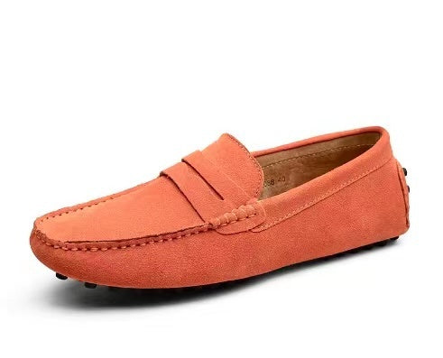 Men's classic slip-on loafers with moc-toe stitching, lightweight driving sole, laceless everyday style