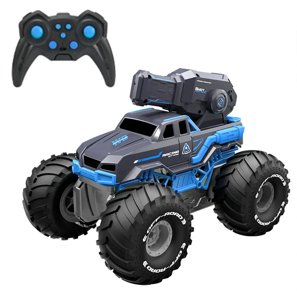 Amphibious RC tank toy with water cannon, dual terrain waterproof crawling vehicle for kids