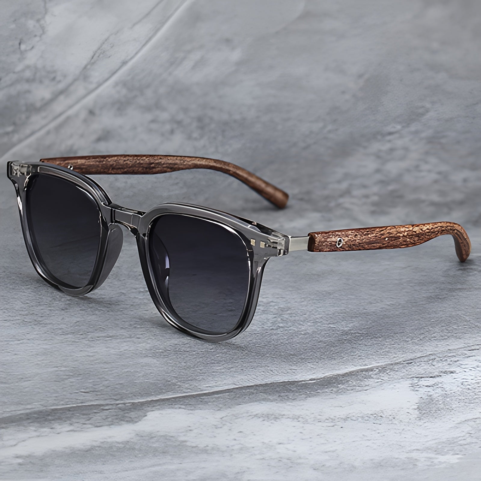 Oaken Horizon acetate sunglasses with natural wooden temples, lightweight UV protection, sustainable style
