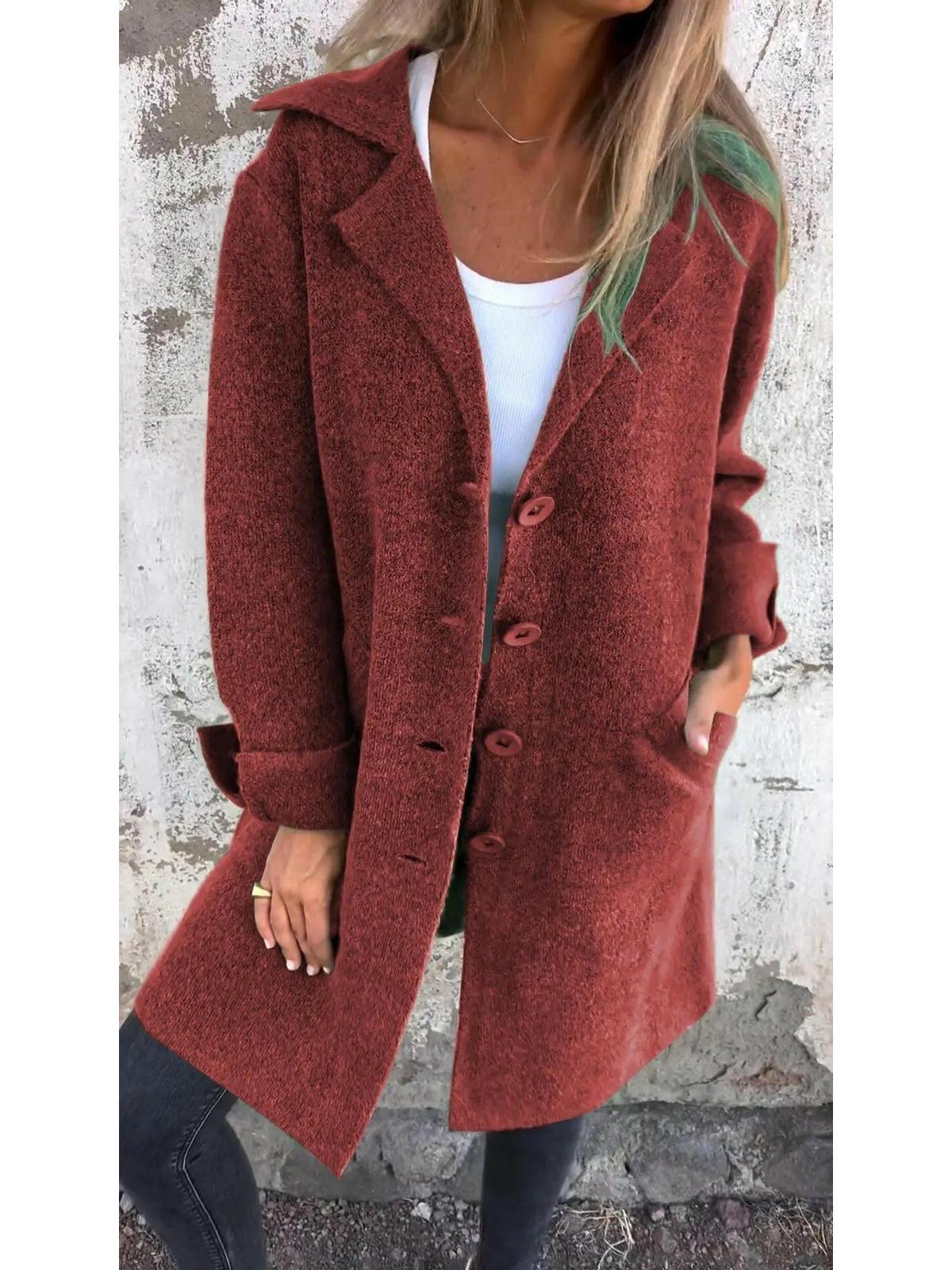 Women's Ada long knit coat in neutral tone, cozy elegant cut with luxurious wrap silhouette