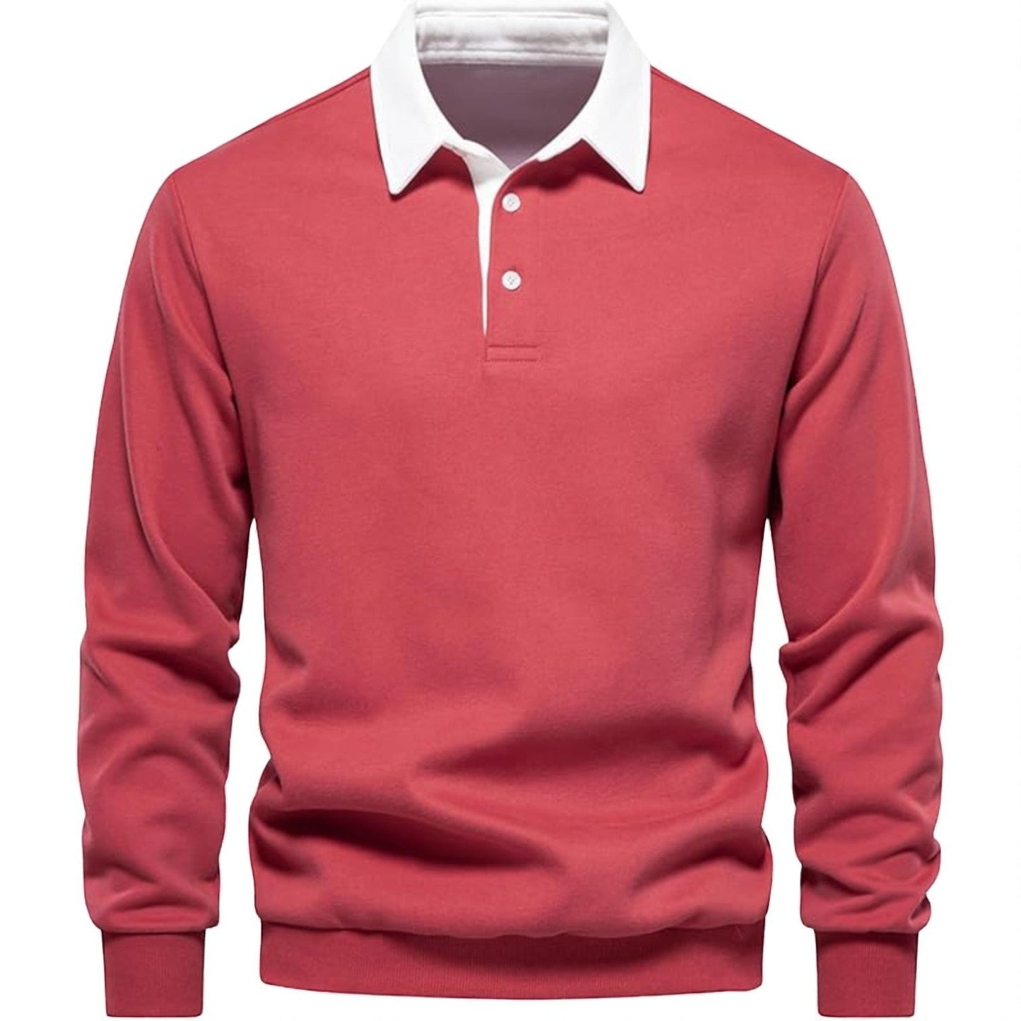 Men's Adrian long sleeve polo sweater soft breathable knit with structured collar everyday comfort