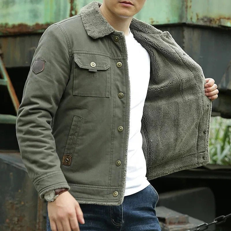 AeroGuard men's navy structured comfort jacket relaxed fit soft lining full-zip layerable outerwear