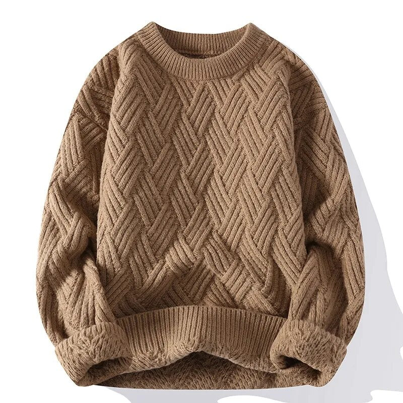 Gael vintage knit sweater cozy relaxed fit retro-textured pattern for effortless autumn layering