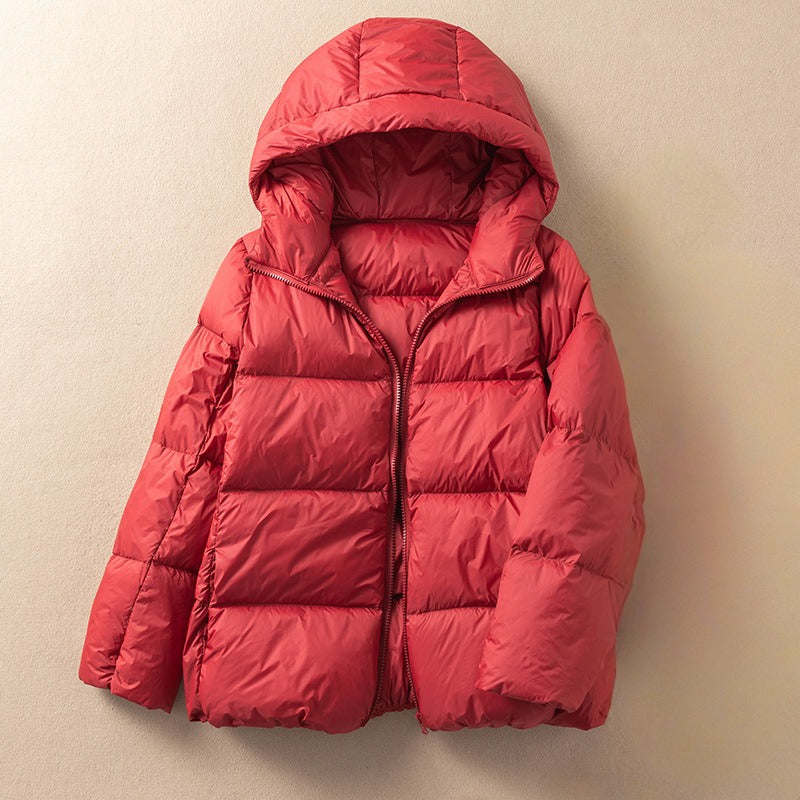 Quilted Hooded Relaxed Fit Puffer Jacket for Women – Cozy Casual Warmth