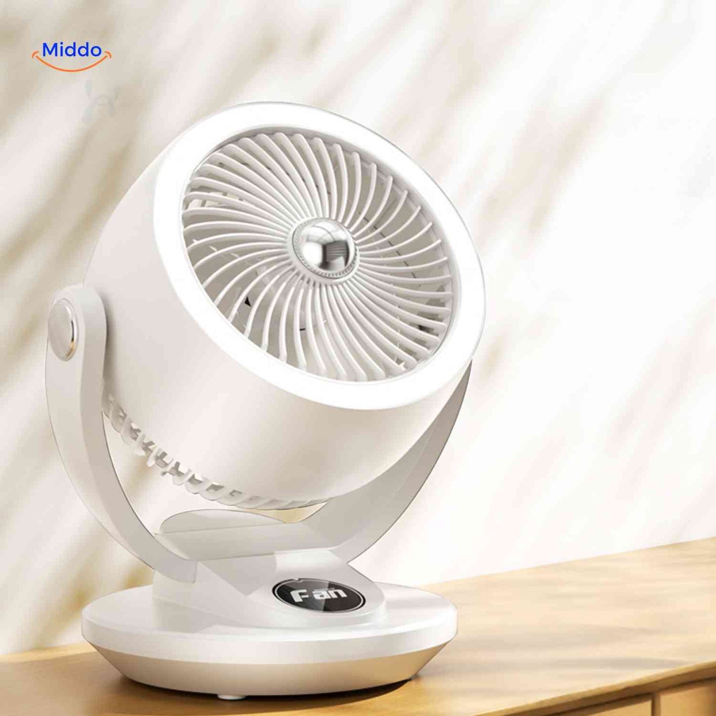 Airstream compact desk fan ultra-quiet brushless motor 3-blade air circulation for dorm bedroom office