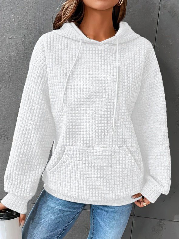 Women's casual spring hooded pullover relaxed fit with drawstring hood for effortless everyday layering
